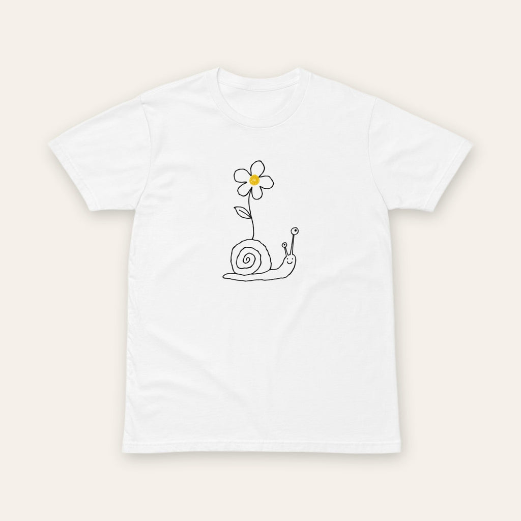 Flower and Snail Tee white