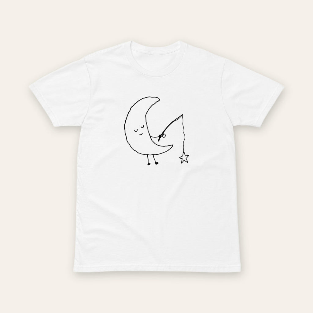 Moon Fishing Tee white