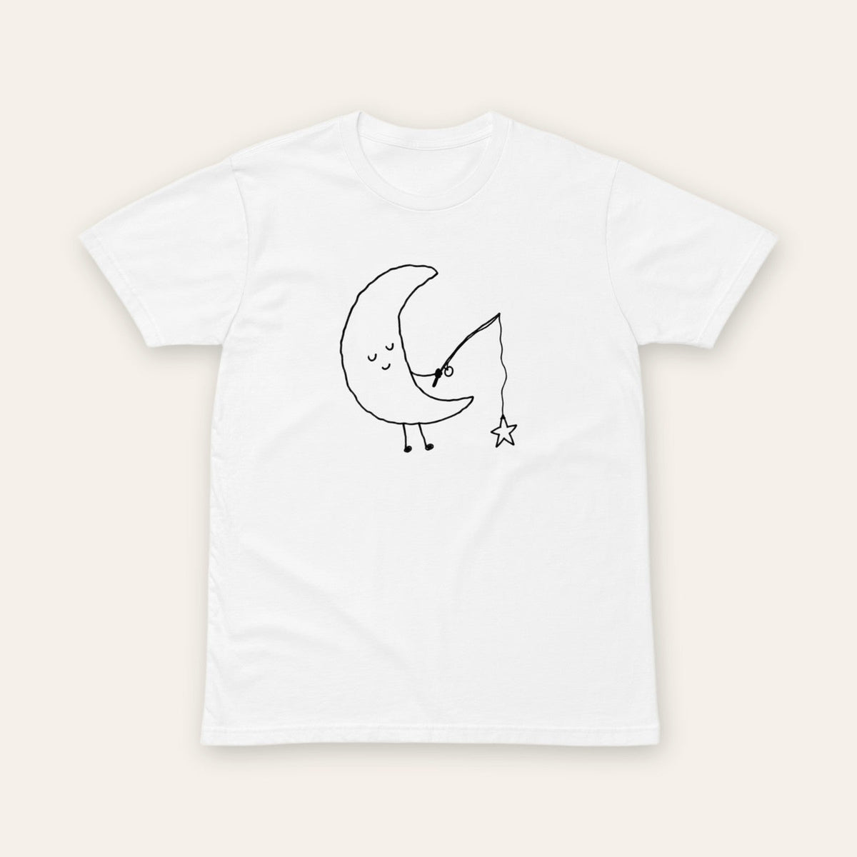 Moon Fishing Tee white